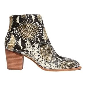Madewell The Rosie Ankle Boot in Snake Embossed Leather